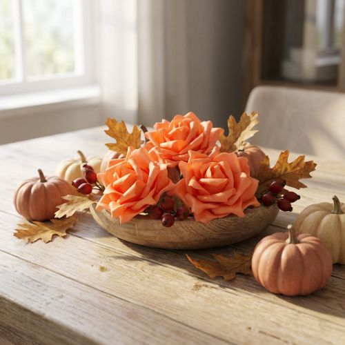 Skumrosor orange Ø15cm 4 st | Floristik24.se