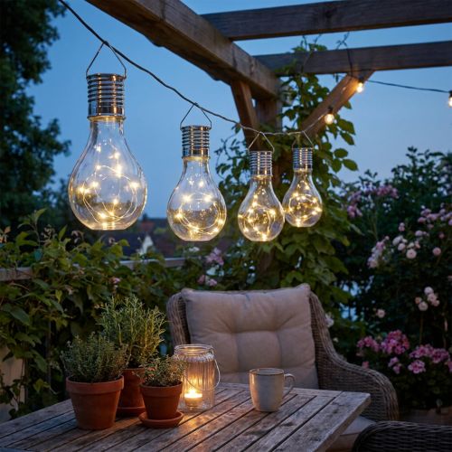 Trädgårdsdekoration solcellsdriven LED-lampa varmvit H15cm 5 st | Floristik24.se