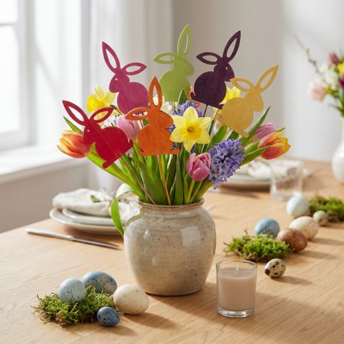Påskhare blomproppar i trä Påskharar 30,5cm 18 st | Floristik24.se