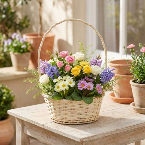 Presentkorg 27cm x 18cm H43cm ljus | Floristik24.se