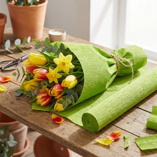 Blomsterpapper gräsgrönt 50x250cm | Floristik24.se