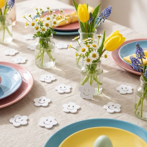 Träblomma med ansikte vit 2,5cm 48 st | Floristik24.se