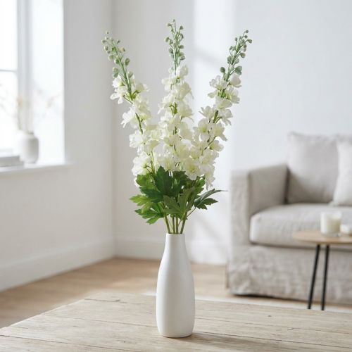 Delphinium Vita Konstgjorda Delphinium Silk Blommor Konstgjorda Blommor 3st | Floristik24.se