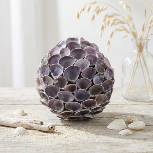 Skalkula Maritim dekoration med snäckor Decokula violett Ø12cm | Floristik24.se