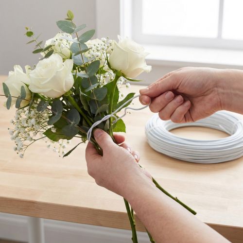 Aluminiumtråd, 2 mm vit, smyckestråd, 60 m (500 g), hantverkstråd för dekoration och blomsterdekorationer | Floristik24.se