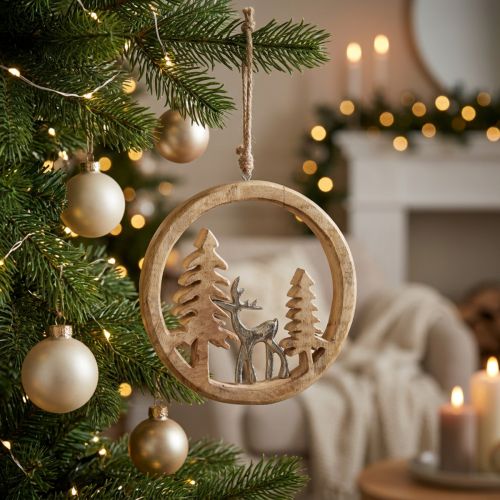 Hängande dekorationsfönster Juldekoration renträdekoration 19,5cm | Floristik24.se