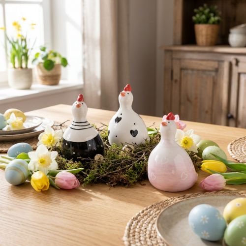 Dekorativa kycklingar Påskdekoration figurer kycklingar 9,5cm 3 st | Floristik24.se