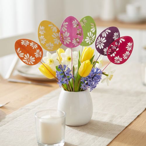 Artikel Påskägg dekorativa blomproppar påskved 30,5cm 18 st