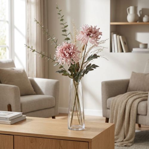 Konstgjorda krysantemum Rosa Mauve Ø13cm L72cm 2st | Floristik24.se
