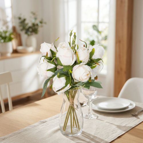 Konstgjord blombukett med rosor för elegant bordsdekoration, 31 cm, 3 stycken | Floristik24.se