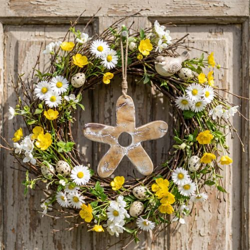 Blomma att hänga, trädekor med mönster, vårdekor natur, vit H19,5cm | Floristik24.se