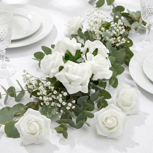 Foam Rose Ø 3,5cm vit 48 st | Floristik24.se