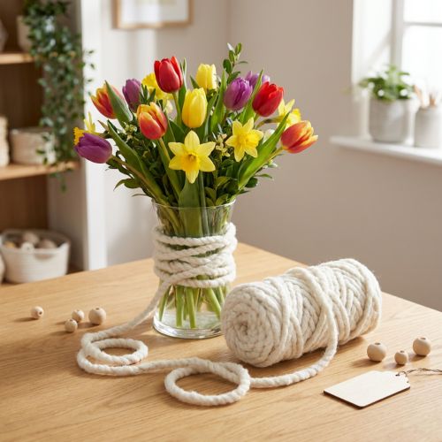 Filtsnöre fleece Mirabell 25m vit | Floristik24.se