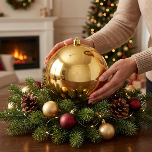 Julkula medium guld 20cm plast | Floristik24.se