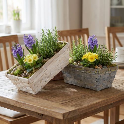 Chipkorgset vit, grå, brun 8 st 20cm x 11cm | Floristik24.se
