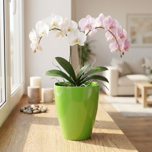 Orkidékruka blank Ø12,5cm lime 1 st | Floristik24.se