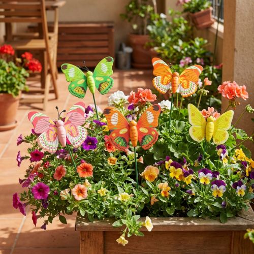 Blomplugg fjärilsved assorterad 7,5cm 16 st | Floristik24.se