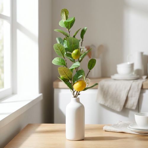 Dekorativ citrongren, blommor, frukt, konstgjorda medelhavsväxter, H68cm | Floristik24.se