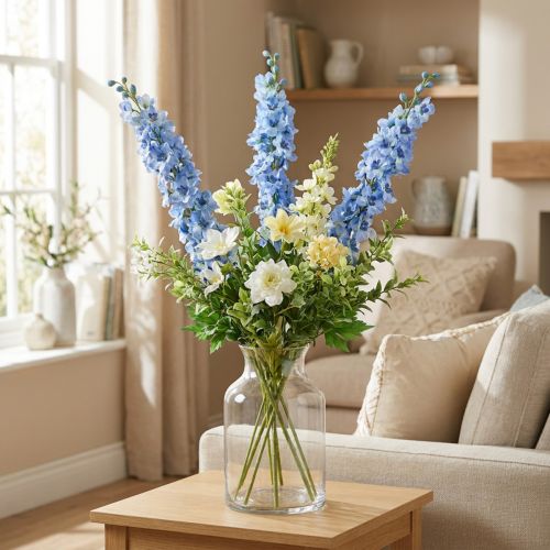 Artificiell Delphinium Blå Delphinium Artificiell blomma Sidenblommor | Floristik24.se