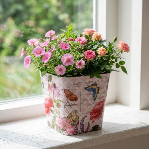 Blommönster kruka Ø13×H11,5 cm plastblomkruka | Floristik24.se