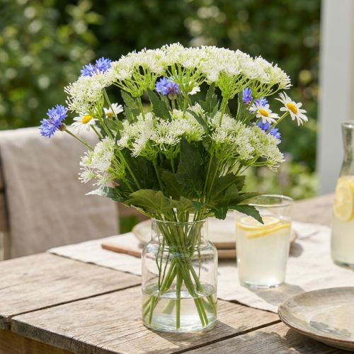 Dillblommande, konstgjorda örter, dekorativ växt grön, vit 49cm 9st | Floristik24.se