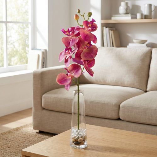 Artikel Konstgjord orkidé Phalaenopsis Orchid Fuchsia 78cm