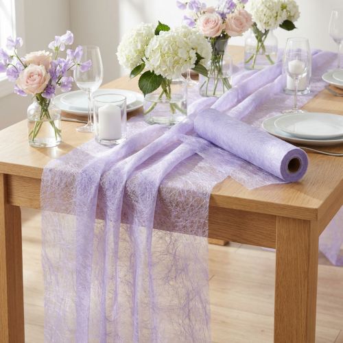 Artikel Deco bordslöpare i fleece Sizoweb ljuslila 30cm 25m