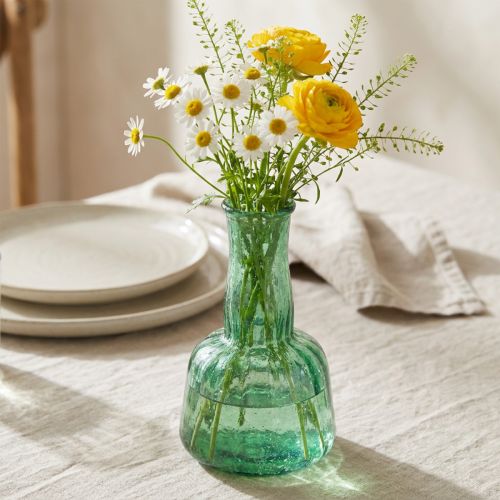Mini glasvas blomstervas grön Ø8,5cm H15cm | Floristik24.se