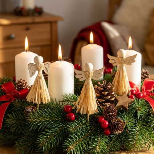 Adventsdekoration ängel dekorativa blomproppar 5×11cm 12 st | Floristik24.se