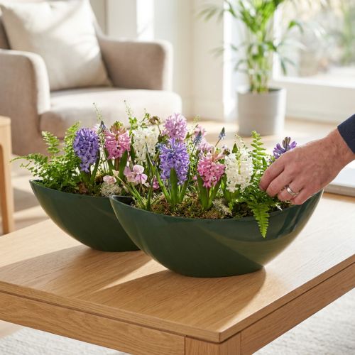 Artikel Snygg båtskål i mörkgrönt - perfekt för plantering - 39cm 2st