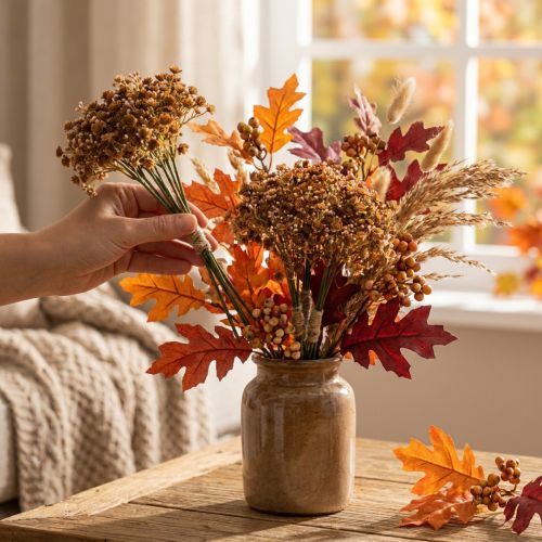 Gypsophila konstbrun till höstbukett 29,5cm 18p | Floristik24.se