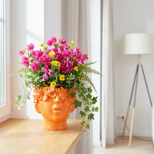 Plant Head Planter Byst Plant Kruka Orange 13,5×13×14cm | Floristik24.se