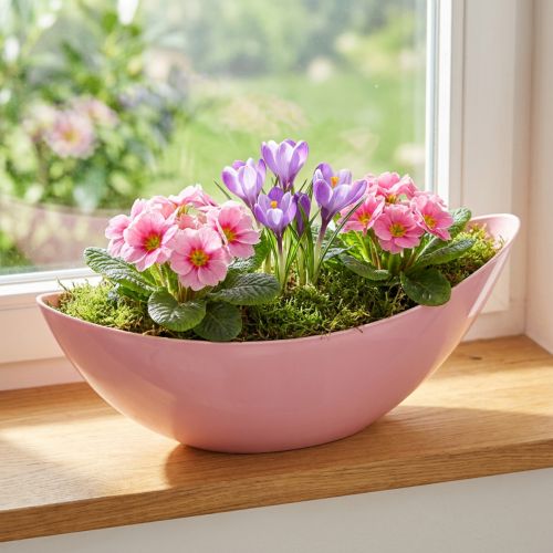 Artikel Växtbåt plastblomskål rosa 28×9×9cm 3st