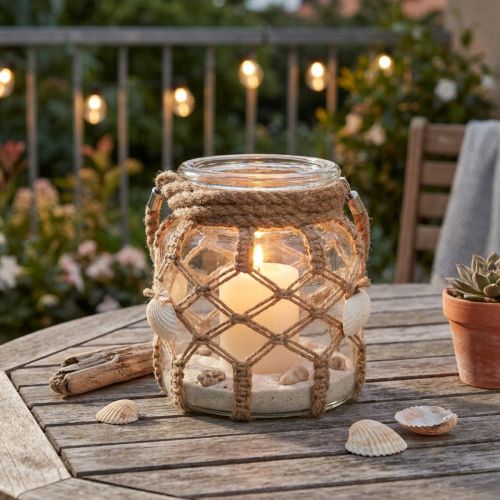 Dekorativa glasmakrame skal bordsdekoration hängande dekoration Ø14cm | Floristik24.se