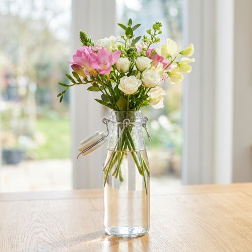 Flaskdekoration glasflaska med kork Ø8cm 24cm | Floristik24.se
