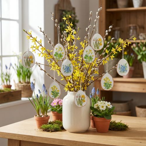 Påskägg med vårblommor,