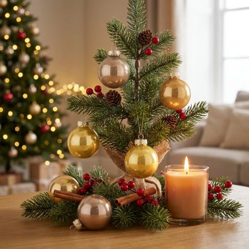 Artikel Mini julgranskulor, glänsande hängande bollar, 3 cm, 22 delar