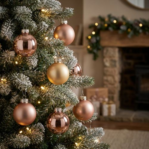Glaskulor Julkulor glas guld ros Ø4cm 24 st | Floristik24.se