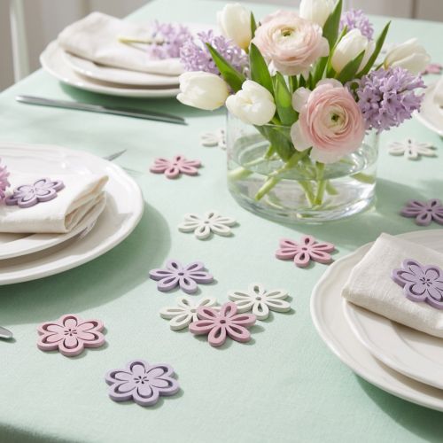 Träblommor spridda dekoration blommor lila/rosa/vit Ø3,5cm 48 st | Floristik24.se