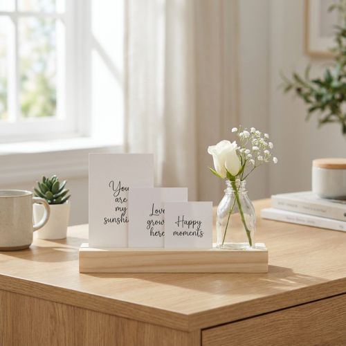 Korthållare trä Fotohållare minivas i trä 25×7,5×12cm | Floristik24.se