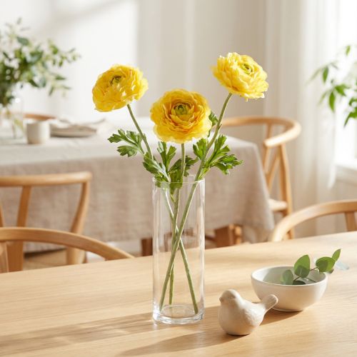 Konstgjord ranunkel som en enda blomma för elegant och lättskött dekoration, 51 cm, 3 stycken | Floristik24.se