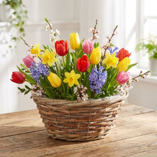 Dekorativ skål Ø24cm ljusbrun tillverkad av naturmaterial för blomdekoration, present | Floristik24.se