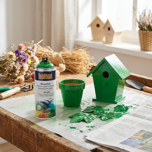 Belton fri vattenbaserad färg högblank färgspray 400ml | Floristik24.se