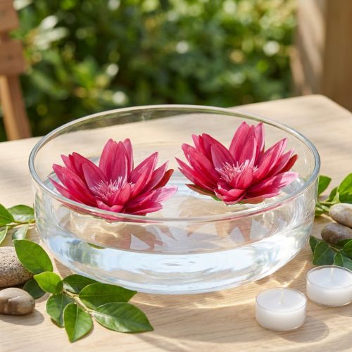 Flytande näckros konstgjord bordsdekoration fuchsia Ø15cm 2 st | Floristik24.se