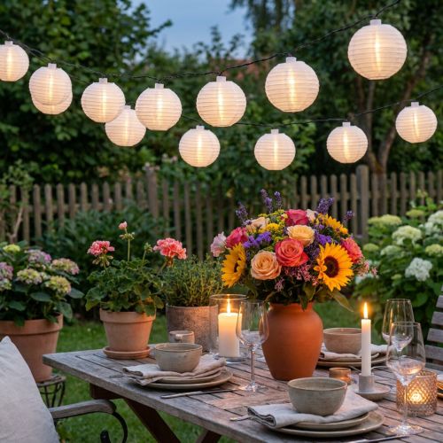 Solar lyktkedja LED 4,5 m vit 10 glödlampor | Floristik24.se
