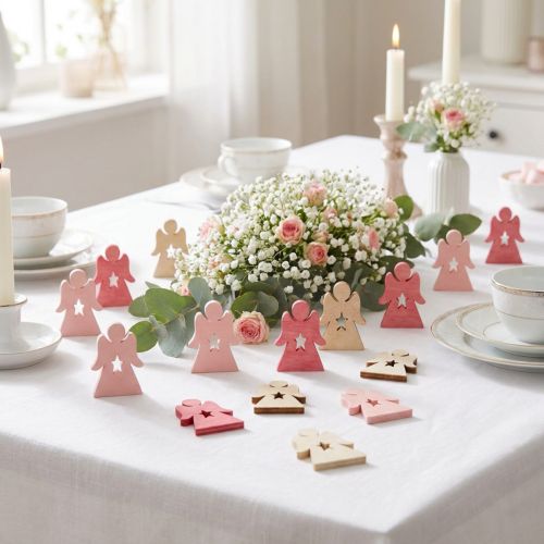 Träängel för spridning rosa, rosa, vit 4cm 72 st | Floristik24.se