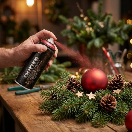 Artikel Glitter Spray Röd Montana Glitter Spray Julröd 400ml