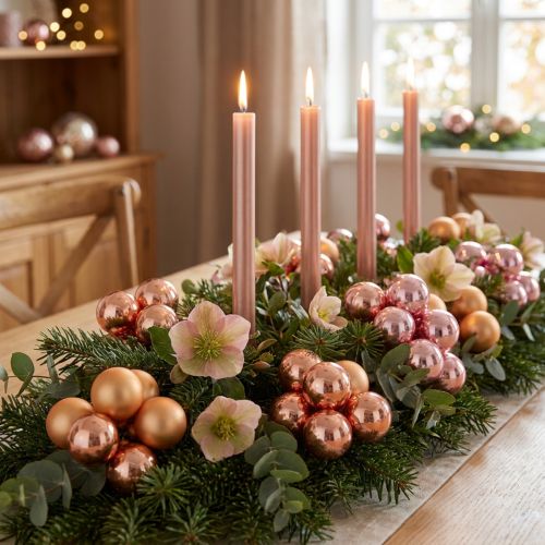 Spegelbär glaskulor tråd aprikos rosa Ø40mm 32 st | Floristik24.se