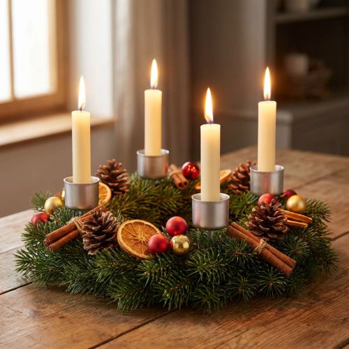 Stickljusstake ljushållare adventskrans 11cm 12 st | Floristik24.se