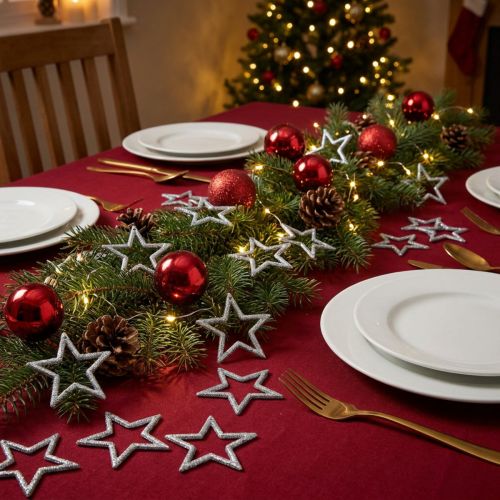 Dekorstjärnor silver glitter julstjärnor 4,5cm 120 st | Floristik24.se